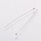 Rack Plating Brass Ball Head pins, Long-Lasting Plated, Electroplated, Platinum, 40.5x0.5mm, 24 Gauge, Head: 2mm
