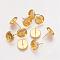 Brass Stud Earring Settings, Nickel Free, Golden, Tray: 10mm, 12x0.8mm