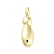 Rack Plating Brass Balloon Letter Pendants, Cadmium Free & Lead Free, Long-Lasting Plated, Real 18K Gold Plated, Letter I, 17x5.5x4.5mm, hole: 2.5mm