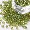 Round Glass Seed Beads, Transparent Colours Rainbow, Round, Green Yellow, 4mm