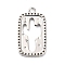Brass Micro Pave Cubic Zirconia Pendants, Rectangle with Cactus Charms, Rack Plating, Long-Lasting Plated, Lead Free & Cadmium Free, Platinum, 23x13.5x2mm, Hole: 1.6mm