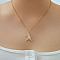 Elegant Brass Micro Pave Clear Cubic Zirconia Star Pendant Necklaces, Perfect Gift for Girls, Valentine's Day, Golden, 15.75 inch(40cm)