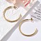 304 Stainless Steel Twist C-Shaped Stud Earrings, Ion Plating(IP), Real 18K Gold Plated, 35x2mm