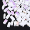 Electroplate Opaque Glass Seed Beads, 2-Hole, Rectangle, White, 4.5~5.5x2x2~2.5mm, Hole: 0.5~0.8mm