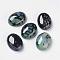 Natural Dragon Veins Cabochons, Flat Back, Oval, Dyed, Dark Cyan, 40x30x7mm
