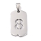 Non-Tarnish 304 Stainless Steel Pendants, Manual Polishing, Rectangle with Number, Rainbow, Stainless Steel Color, Num.8, 27.5x14.5x1.5mm, Hole: 3.5mm