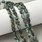 Natural African Turquoise(Jasper) Beads Strands, Flat Oval, 8x6x3mm, Hole: 0.9mm, about 49~50pcs/strand, 15.16''~15.55''(38.5~39.5cm)