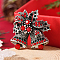Christmas Theme Golden Alloy Rhinestone Brooch Pin, Colorful, Christmas Bell
