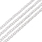 Unwelded Iron Twisted Chains, Oval, with Spool, Silver Color Plated, 3.5x2.5x0.7mm, about 328.08 Feet(100m)/roll