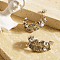 Stainless Steel C-Shaped Stud Earrings, Fold Charm, Silver, 29x15mm