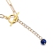 Lariat Necklaces, with Round Natural Lapis Lazuli Beads, Brass Toggle Clasps, Iron Paperclip Chains and Cardboard Box, Golden, 16.33~16.53 inch(41.5~42cm)