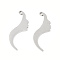 Non-Tarnish 201 Stainless Steel Pendants, Face Charm, Stainless Steel Color, 27x13x1mm, Hole: 1.4mm