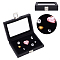 Imitation Leather Loose Diamond Presentation Boxes, Jewelry Gemstone Display Storage Case with Glass Window and Iron Clasps, Black, 13.1x9.7x3cm, Inner Diameter: 11.3x7.3cm