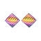 Ion Plating(IP) 304 Stainless Steel Pendants, Rhombus, Rainbow Color, 16.5x16.5x1.3mm, Hole: 1.4mm