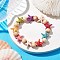 Beach Starfish Dyed Synthetic Turquoise Stretch Bracelets, Summer Wood Beaded Kid Bracelets for Girls, Colorful, Inner Diameter: 1-3/4 inch(4.32~4.55cm), Bead: 7x8~8.5mm, Starfish: 14x14mm