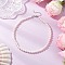 Natural Cultured Freshwater Pearl Two Sides Polished Beaded Necklaces for Women, Creamy White, Stainless Steel Color, 15.16 inch(38.5cm)