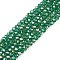 Electroplate Glass Beads Strands, AB Color Plated, Faceted, Rondelle, Green, 2.9~3.3x2mm, Hole: 0.8mm, about 144~150pcs/strand, 35~37cm