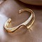 Golden Brass Cuff Bangles for Women, with Natural Shell, White, 5/8 inch(1.5cm), Inner Diameter: 2-1/4 inch(5.8cm)