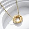 304 Stainless Steel Triple Circles Pendant Necklaces for Women, PVD Vacuum Plating, Golden, 17.72 inch(45cm)