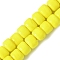 Handmade Lampwork Beads Strands, Rondelle, Yellow, 7.5x5.5mm, Hole: 1.5~1.8mm, about 40pcs/strand, 9.35''(23.75cm)