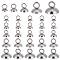 GOMAKERER 100 Pcs 5 Sizes Bead Cap Pendants, 201 Stainless Steel Round Bails Clasp Bead Caps with Loop Dangle Bead Pendant Connector for Jewelry Making Crafting DIY