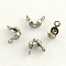 Tarnish Resistant 316 Surgical Stainless Steel Bead Tips, Open Clamshell Bead Tips, Stainless Steel Color, 8x4mm, Hole: 1.3mm
