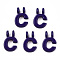 Rack Plating Spray Painted Alloy 2-Loop Link Pendants, Letter Charms, Lead Free & Nickel Free & Cadmium Free, Letter.C, 13.5x9x2mm, Hole: 2mm