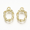 Alloy Pendants, Cadmium Free & Nickel Free & Lead Free, Bamboo Initial Letter, Real 18K Gold Plated, Letter.O, O:16x10x3mm, Hole: 1.5mm