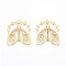 201 Stainless Steel Pendants, Cicada with Moon Phase, Real 18K Gold Plated, 37x34x1mm, Hole: 1.6mm