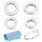 MAYJOYDIY 2pcs Round Carabiner Clip 925 Sterling Silver Spring Gate Rings Metal O Rings Keyring Buckle Gate Ring Connector Necklace Enhancer Shortener Clasp for Keychain DIY Jewelry Making