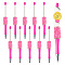 ABS Plastic Ball-Point Pen, Beadable Pen, for DIY Personalized Pen with Jewelry Bead, Fuchsia, 144x15.5mm