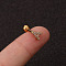 316L Surgical Stainless Steel Micro Pave Clear Cubic Zirconia Cartilage Earrings, Golden, Letter A, 6mm, Pin: 1.2mm
