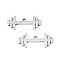 Non-Tarnish 201 Stainless Steel Pendants, Laser Cut, Dumbbell, Stainless Steel Color, 9x20x1mm, Hole: 1.4mm