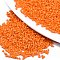 11/0 Grade A Glass Seed Beads, Cylinder, Uniform Seed Bead Size, Baking Paint, Dark Orange, 1.5x1mm, Hole: 0.5mm, about 20000pcs/bag