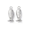 Brass Pendants, Cadmium Free & Nickel Free & Lead Free, Fish Charms, Real Platinum Plated, 14.5x5.5x3.5mm, Hole: 1.4mm