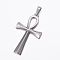 Tarnish Resistant 304 Stainless Steel Pendants, Ankh Cross, Easter, Stainless Steel Color, 44.5x25.5x3mm, Hole: 8x4mm