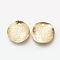 Brass Charms, Cadmium Free & Nickel Free & Lead Free, Textured, Flat Round, Golden, 12x0.5mm, Hole: 1mm