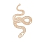 Brass Big Pendants, Snake Charms, Cadmium Free & Nickel Free & Lead Free, Light Gold, 60x32x0.4mm, Hole: 1.8mm