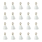 Polycotton(Polyester Cotton) Tassel Pendant Decorations, Mini Tassel, with Iron Findings and Metallic Cord, White, 10~15x2~3mm, Hole: 1.5mm