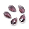 Faceted Glass Pendants, Teardrop, Rosy Brown, 15x9.5x5.5mm, Hole: 1mm