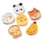 Opaque Resin Decoden Cabochons, Bread & Banana & Panda, Mixed Shapes, Mixed Color, 17.5~25x24~31x7~7.5mm