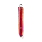 Electroplated Natural Quartz Pendants, with Brass Findings, Bullets, Pointed Pendants, Platinum, Indian Red, 40~65x7~15mm, Hole: 3mm
