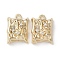 Brass Micro Pave Clear Cubic Zirconia Pendants, Cadmium Free & Nickel Free & Lead Free, Rectangle, Real 18K Gold Plated, 17x12x6.5mm, Hole: 1.8mm