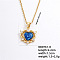 Stylish Hollow Brass & Resin Pendant Necklaces for Daily and Party Wear, Golden, Heart, 15.75 inch(40cm)