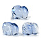 Spray Painted Glass Beads, Elephant, Light Steel Blue, 11x14x9.5mm, Hole: 1.2mm
