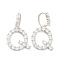 Brass Micro Pave Clear Cubic Zirconia Pendants, Letter, Letter.Q, 19~22.5x10.5~20x2.5mm, Hole: 9.5x6mm
