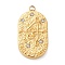 304 Stainless Steel Pendants, with Rhinestone, Oval with Constellation Charm, Real 18K Gold Plated, Pisces, 25x13x3mm, Hole: 1.8mm