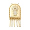 Brass Micro Pave Cubic Zirconia Pendants, Arch with Hamsa Hand, Real 18K Gold Plated, 48.5x24x8.5mm, Hole: 1.6mm