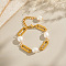 Elegant Natural Freshwater Pearl Link Bracelets, 304 Stainless Steel Oval Link Chain Jewelry for women, Real 18K Gold Plated, 6-3/4 inch(17cm)