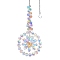 Glass Suncatchers, Flower Shape Hanging Ornaments, Rainbow Maker, for Garden & Home Decoration, Clear AB, 420mm